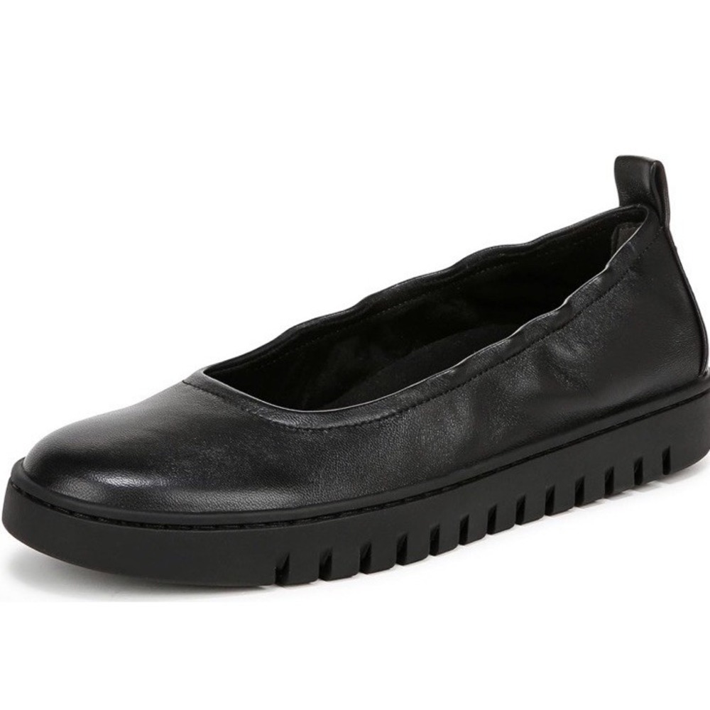 Vionic Womens Uptown‎ Ballet Slip-ons Black Leather 7 Medium Supportive New